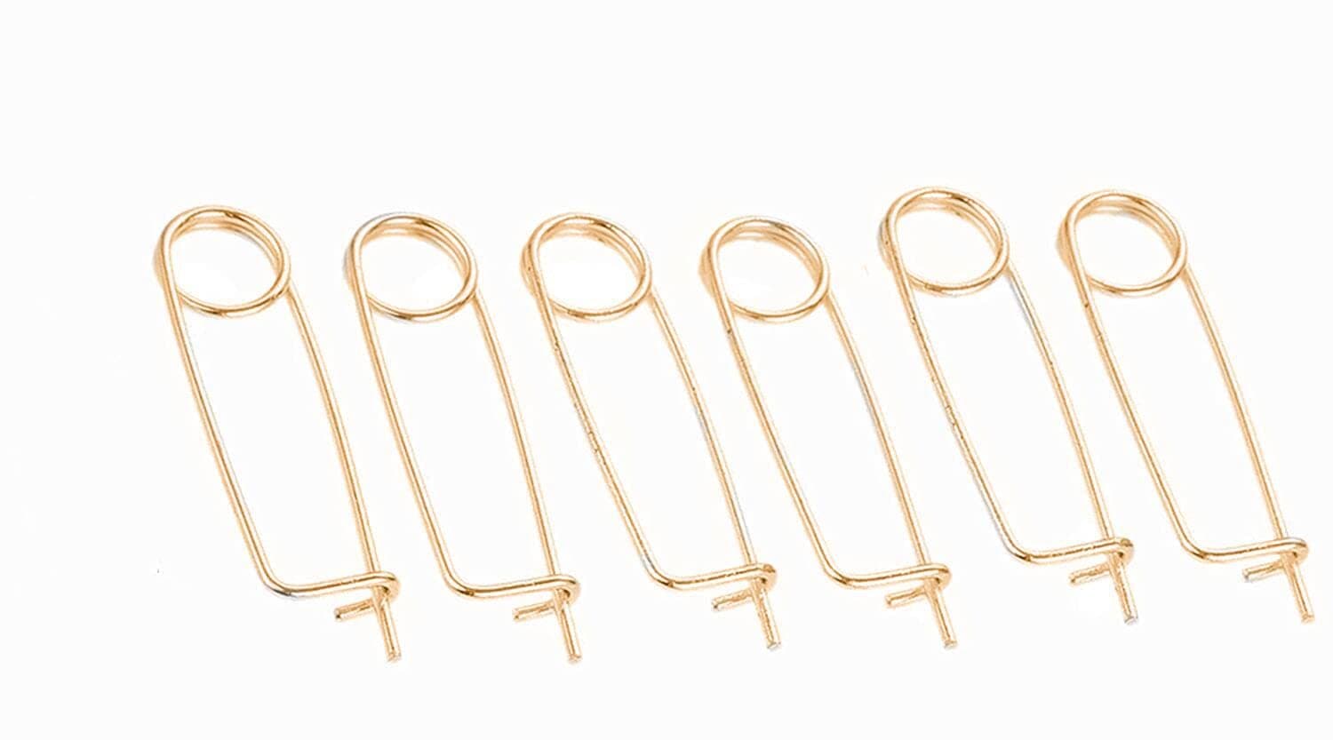 Steel Brooch Shape Cotter Safety Pins Spring Pin， Quick Lock Brooch Locking Fastener for Farm Lawn Garden Hitch (Size:4X103mm,6pcs-Gold)