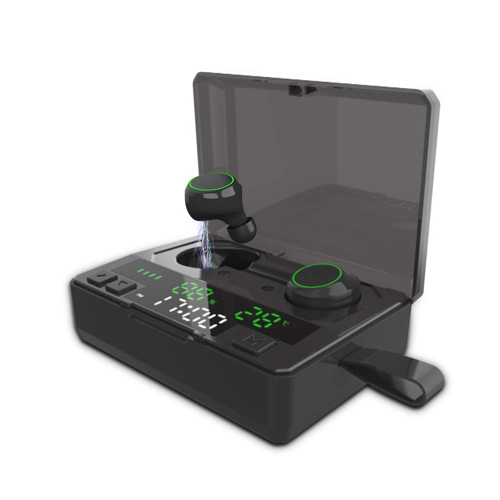 True Wireless Earbuds Bluetooth Headphones/Earphones Touch Control with 5000 MAH Wireless Charging Case IPX7 Waterproof TWS Stereo Earphones in-Ear in-Built MIC Headset Premium Deep Bass for Sports