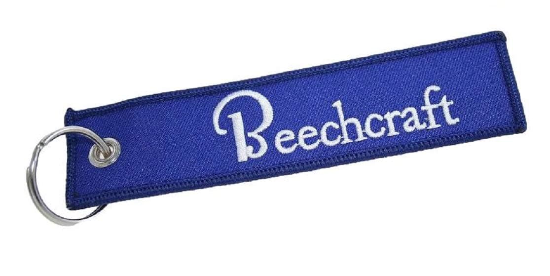 Beechcraft Pilot Aviation Key Chain - Beechcraft - Woven High Quality Key Tag - Aircraft Airplane Beech by PilotLights