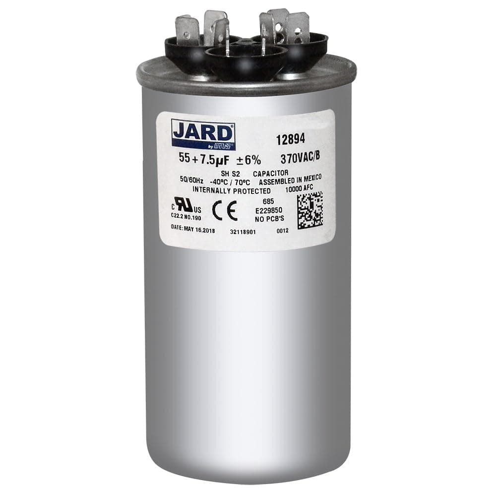 Round Capacitor 55 7.5 uf MFD 370 Volt Replaces Obsolete Z97F9973 97F9973 C35575R by GE GE Genteq