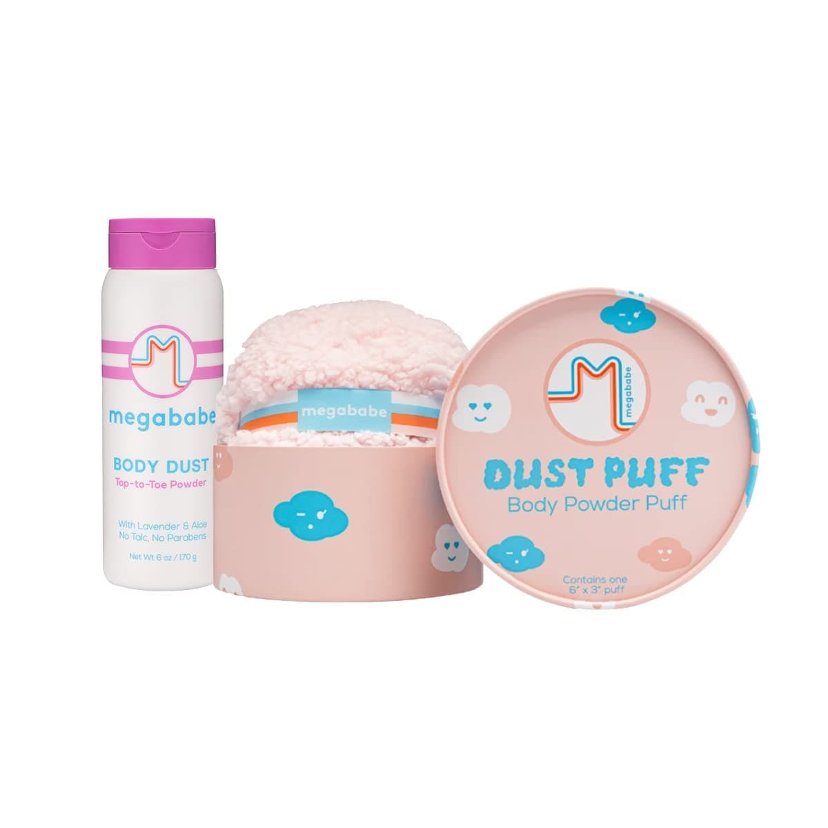 Sweat Absorbing 2-Piece Bundle - Body Dust Powder 6 oz & Dust Puff | Sweat-Absorbing, Talc-Free