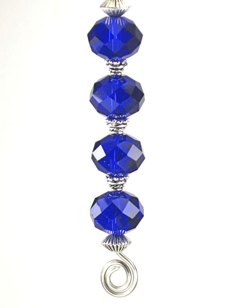 Brilliant Rich Cobalt Blue Faceted Glass Ceiling Fan Pull/Light Pull Chain