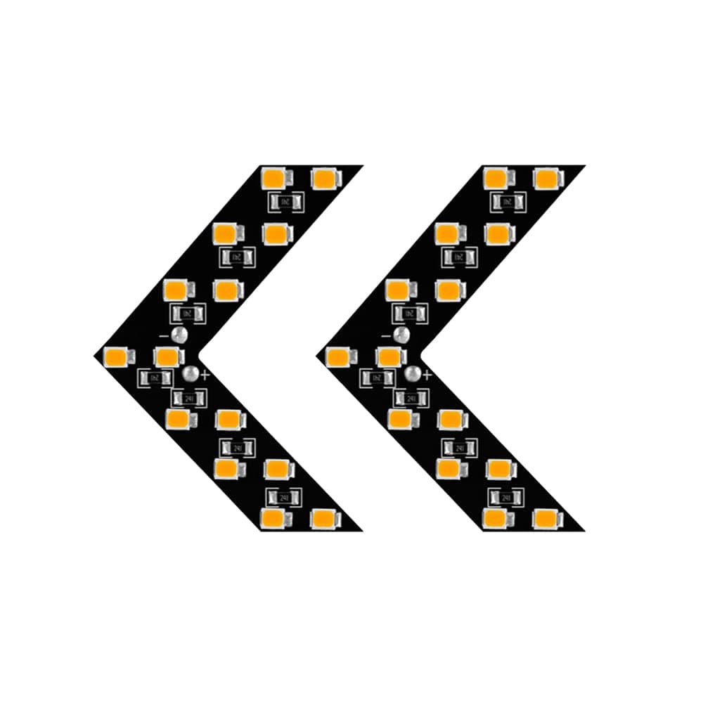 2PCS 14-SMD LED Arrow Panel Lights, Auto Parts Concealed LED Marker Clearance Light for Car Rearview Mirror Indicator Turn Signal Sequential Light Bulb Motorcycle Tail Lights (Yellow)