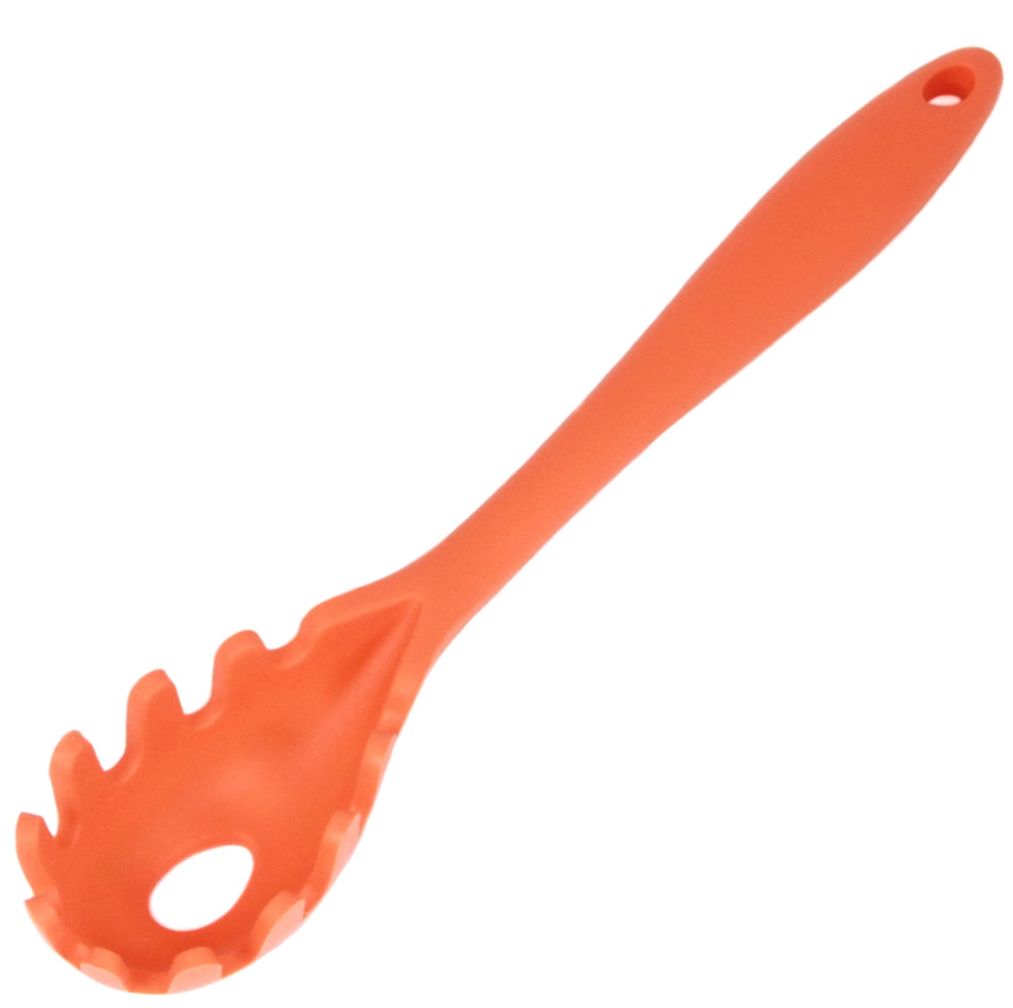 Premium Silicone Spaghetti/Pasta Fork, 11.5 inch, Orange
