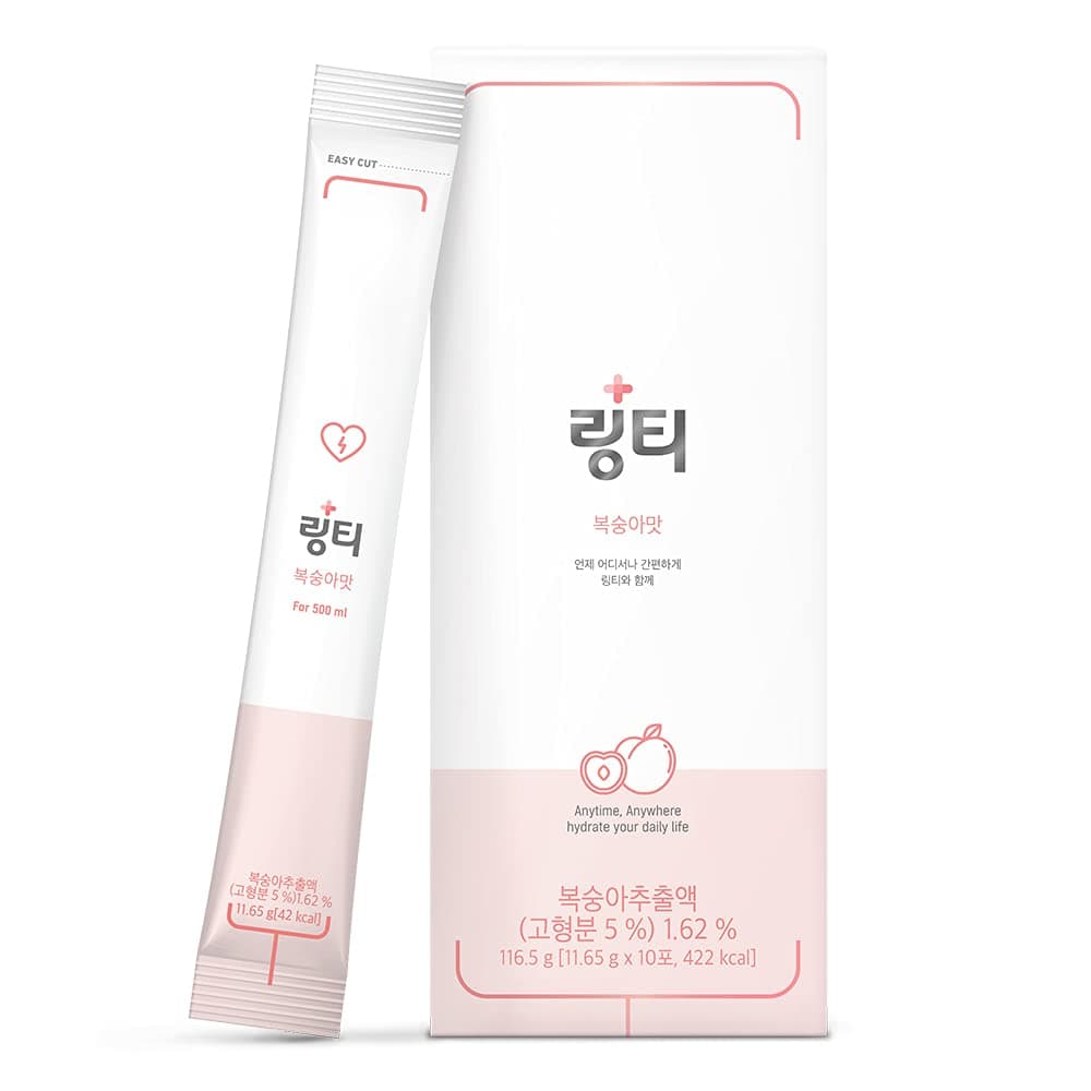 lingerwater LINGTEA Dehydration Relief and Rapid Hydration, Fatigue Reliever, Instant Dissolve Drink Mix, Peach Flavor, 1 Box (10 Sticks)