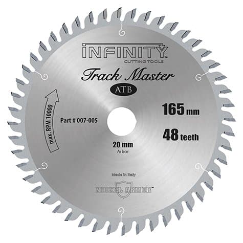 165mm D x 48T x 20mm Bore Track Master Saw Blade for Triton, DeWalt and Makita