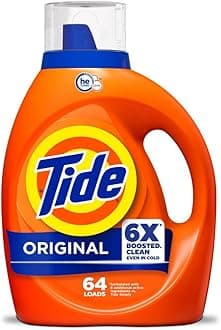 Tide Laundry Detergent Liquid, Original Scent, 64 Loads, 80 FL OZ, Works on 100% of Common Stains, Laundry Soap, Liquid Laundry Detergent