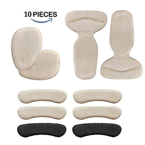 High Heel Pads, 10 pcs High Heel Pads Set Ball of Foot Inserts, High Heel Liner, Heel Snugs for Women Men Blister Prevention Shoes Size Filler
