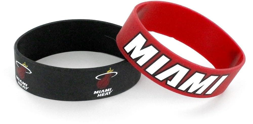 NBA Miami Heat Silicone Rubber Bracelet, 2-Pack