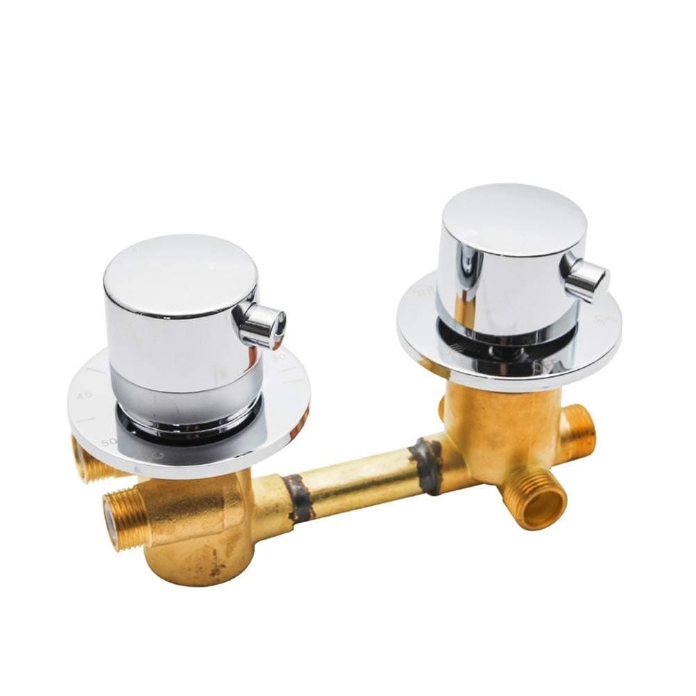 WenJ 2/3/4Ways Output 12.5cm Screw Thread Brass Mixing Valve Thermostatic Shower Faucets Temperature Mixer Control Bathroom (Color : 3output12.5cm)