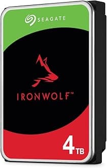 Seagate IronWolf, 4TB, NAS, Internal Hard Drive, CMR 3.5 Inch, SATA, 6GB/s, 5,400 RPM, 256MB Cache, for RAID Network Attached Storage (ST4000VN006)