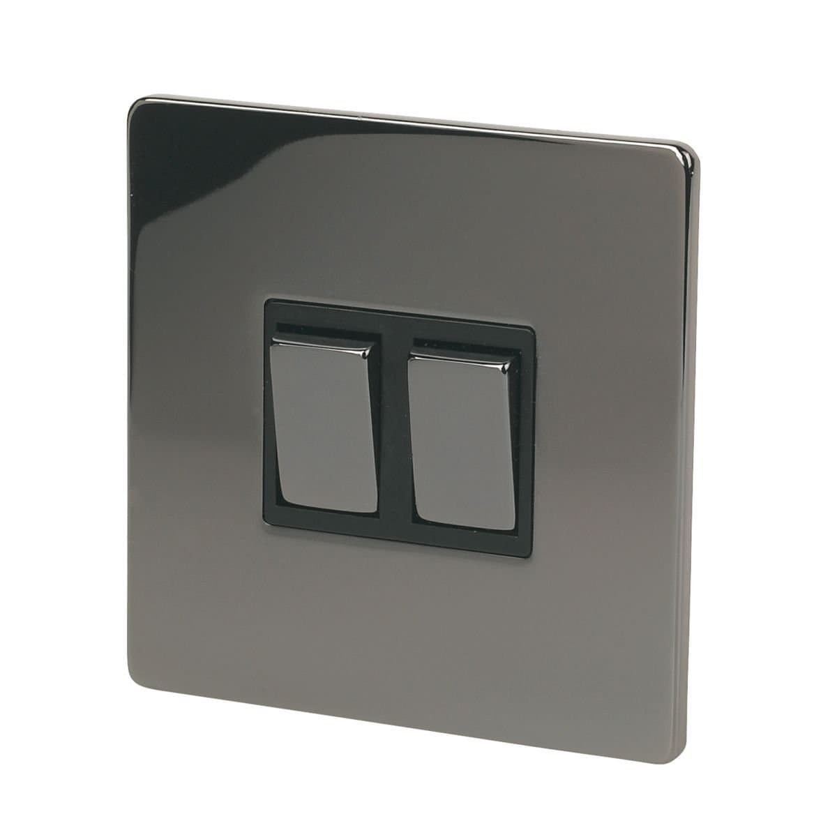 LAP 2-Gang 2-Way 10AX Light Switch Black Nickel
