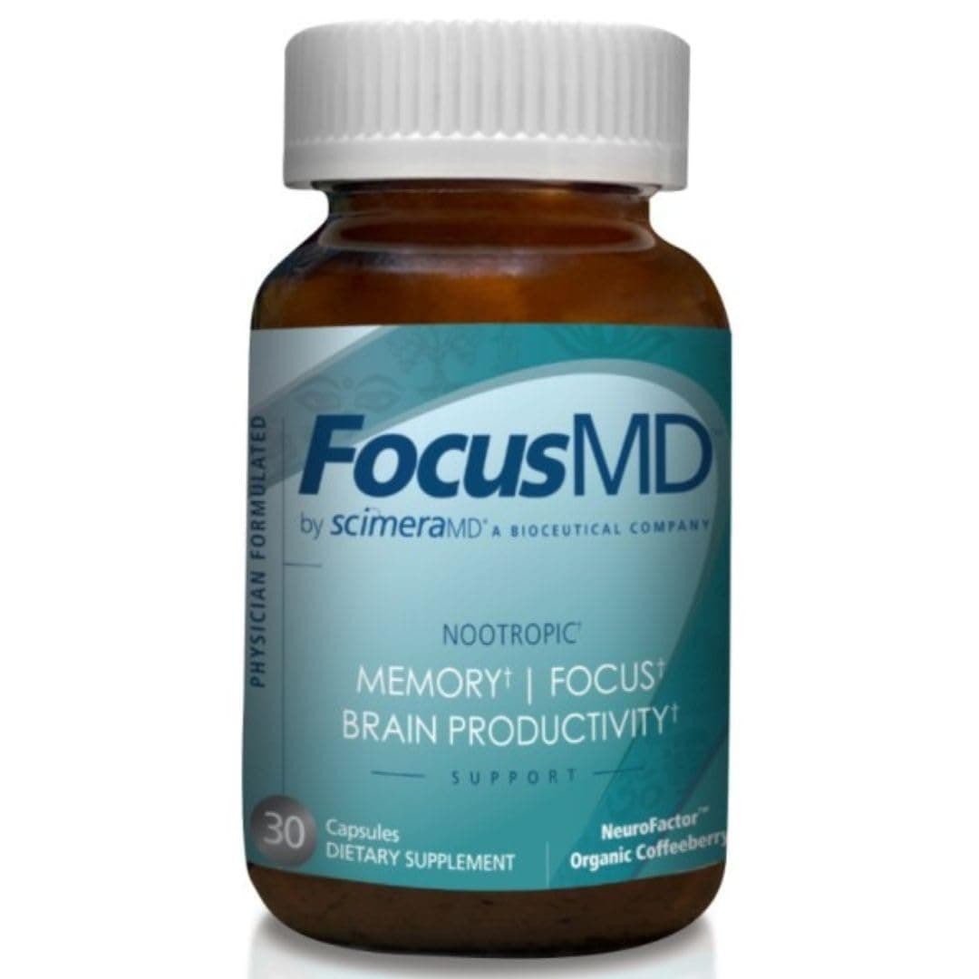 ScimeraMD® FocusMD Brain Supplement with Nootropic Organic Coffeeberry, Huperzine A for Memory, Focus, and Energy, 30 CT