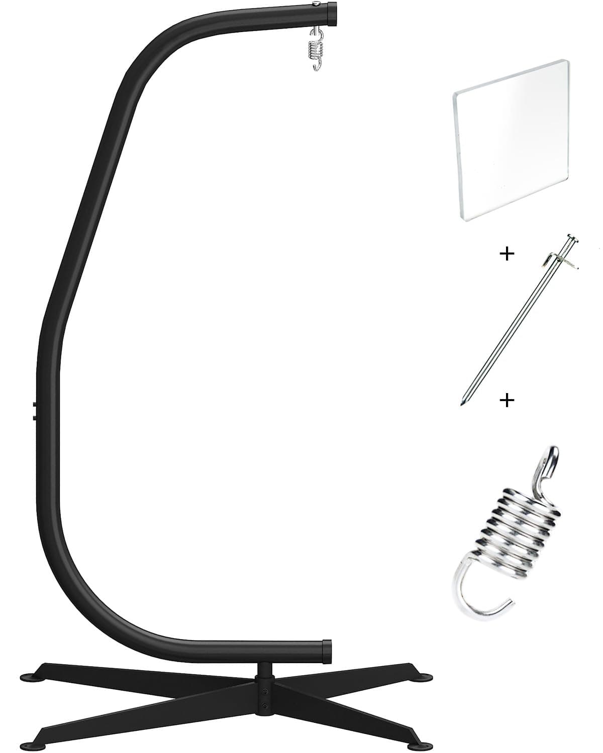 GREENSTELL Hammock Swing Stand, Hanging C-Stand with Spring Hook, for Indoor, Outdoor, Sturdy Hanging Stand Max Load 330lbs
