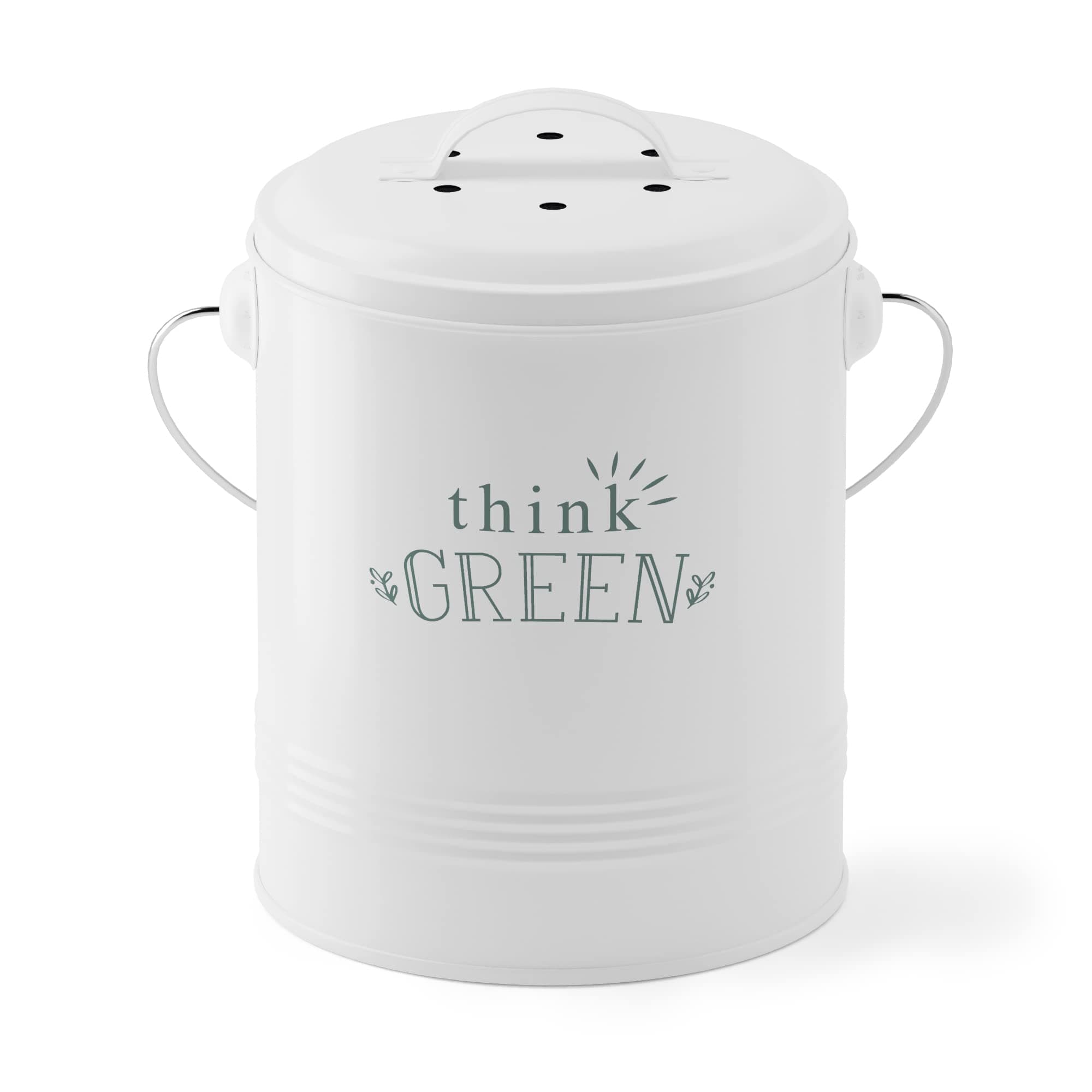 Barnyard Designs Kitchen Compost Bin Kitchen Counter Indoor Compost Bin, Countertop Compost Bin with Lid, Composting Bin Food Waste Composter Bin Cycler Bucket with Filter, 1.2 Gallon 7”x9.5”, Mint