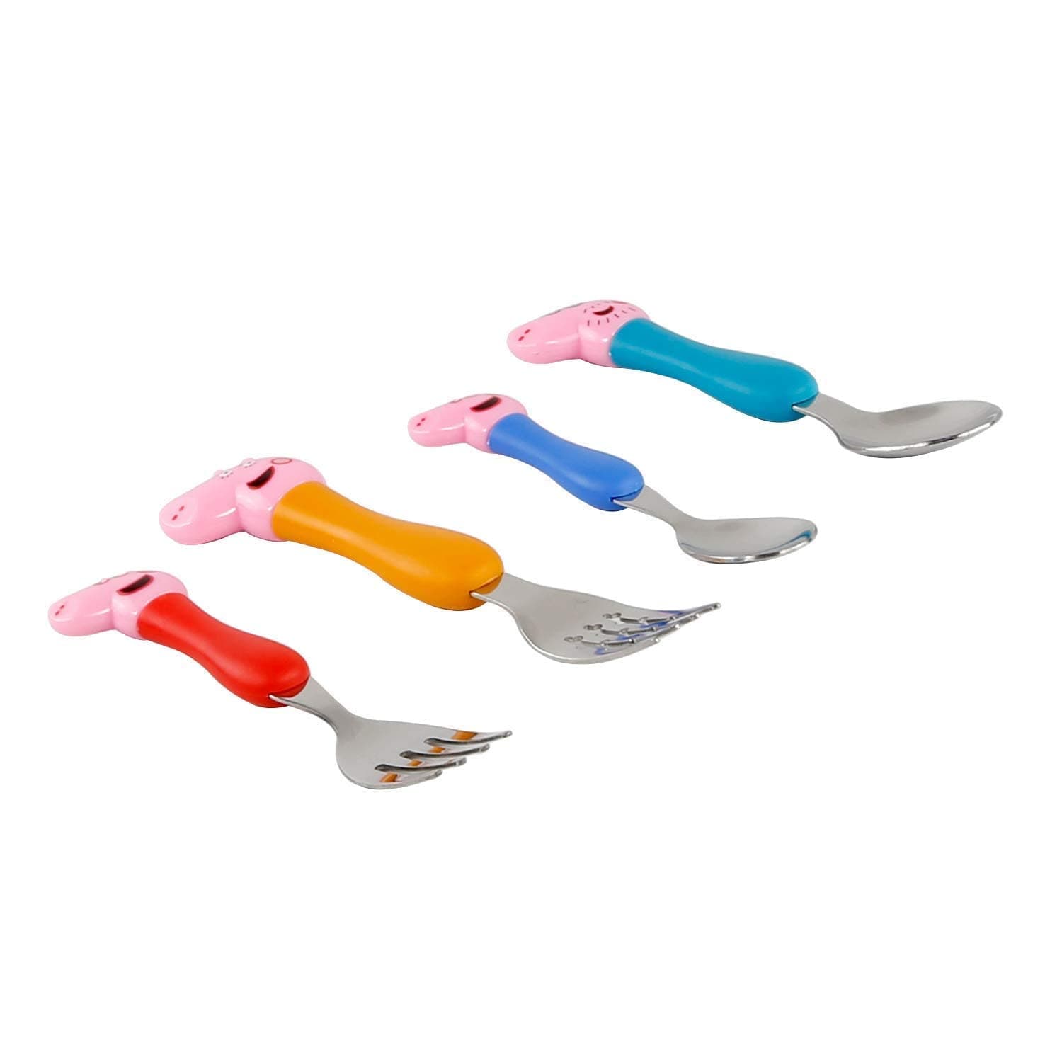 PINKPIG Peppa Set Kids Spoon Fork Children Baby Tableware, Multicolor, PPS-01