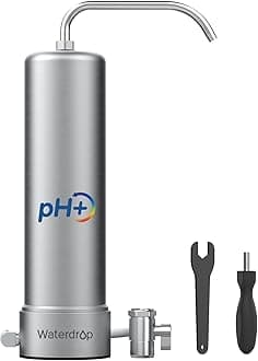 Waterdrop Alkaline Countertop Water Filter, 12 Months or 8,000 Gallons Long-Life, NSF/ANSI 42&372 Certified, Reduces Heavy Metals, Bad Odor and 99% Chlorine,WD-CTF-03(1 Filter Included)
