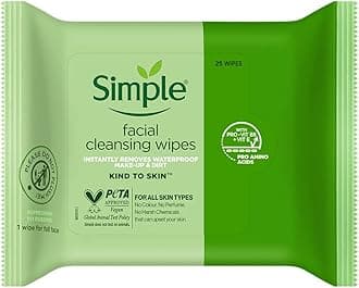 Kind to Skin Cleansing Facial Wipes, 25 Count (Pack of 6)