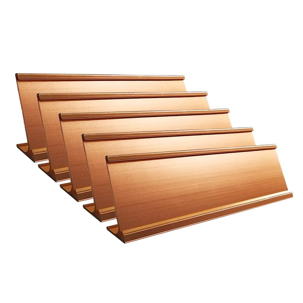 2" x 8" Name Plate Desktop Holder 5 Pack (Rose Gold)