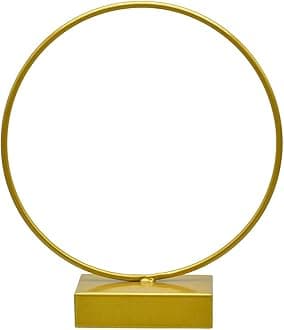 Aadya Crafts Metal Round Stand Gold Colour 10X10 inch Big Stand Golden Metal Stand for Resin Clock, Resin Frame, Resin Coaster, Home Decoration (Pack of 1pc, 10x10 Inches)