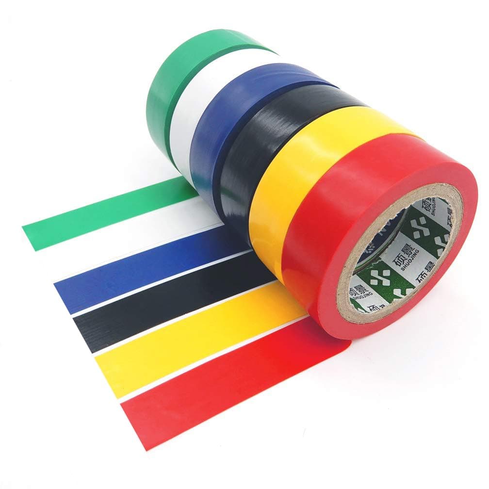 SACONELLMulti Coloured Insulation Tape 6 rolls, 17mm x 9m Adhesive PVC Electrical Tape, Gaffer tape for Insulating, Repairing, Protecting Wires(0.67 Inch x 30 Feet)