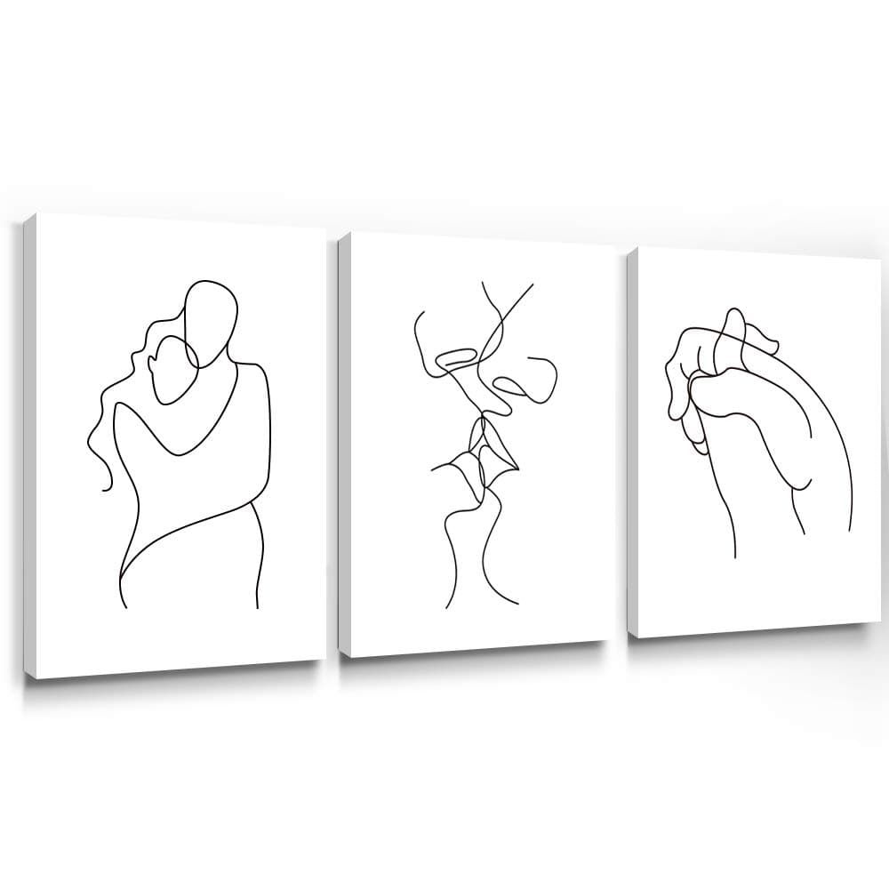 Gronda Wall Art Minimalist Rustic Black and White Canvas Wall Art Farmhouse Lover Art Prints for Bedroom Living Room Bathroom 12x16 Inch 3 Pieces