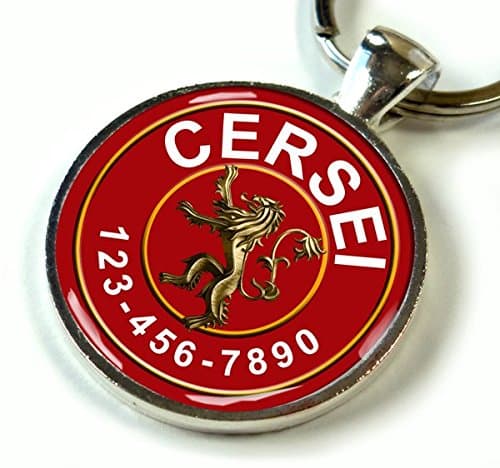 ID4PETCustom pet ID Tag Dog cat pet tag Game of Thrones Red Lannister Lion SGL (Large 1.5”)