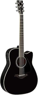 FGX830C Solid Top Cutaway Acoustic-Electric Guitar, Rosewood Body, Dreadnought, Black