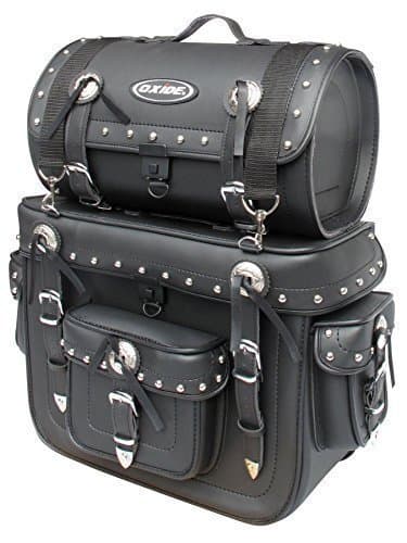 Oxide Sissy deluxe premium tek leather lockable panniers, mount rack travel bags