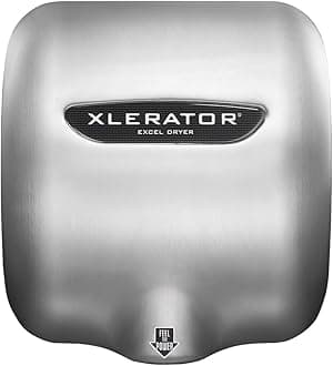 XL-SBX Automatic High Speed Hand Dryer with Brushed Stainless Steel Cover and 1.1 Noise Reduction Nozzle, 5.5 A, 277 V