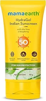 HydraGel Sunscreen | SPF 50 & PA++++ Sun Protection | Helps Fight UVA & UVB Rays with Aloe Vera & Raspberry | Hydrating & Lightweight Gel Based Lotion | 1.69 Fl Oz (50ml)