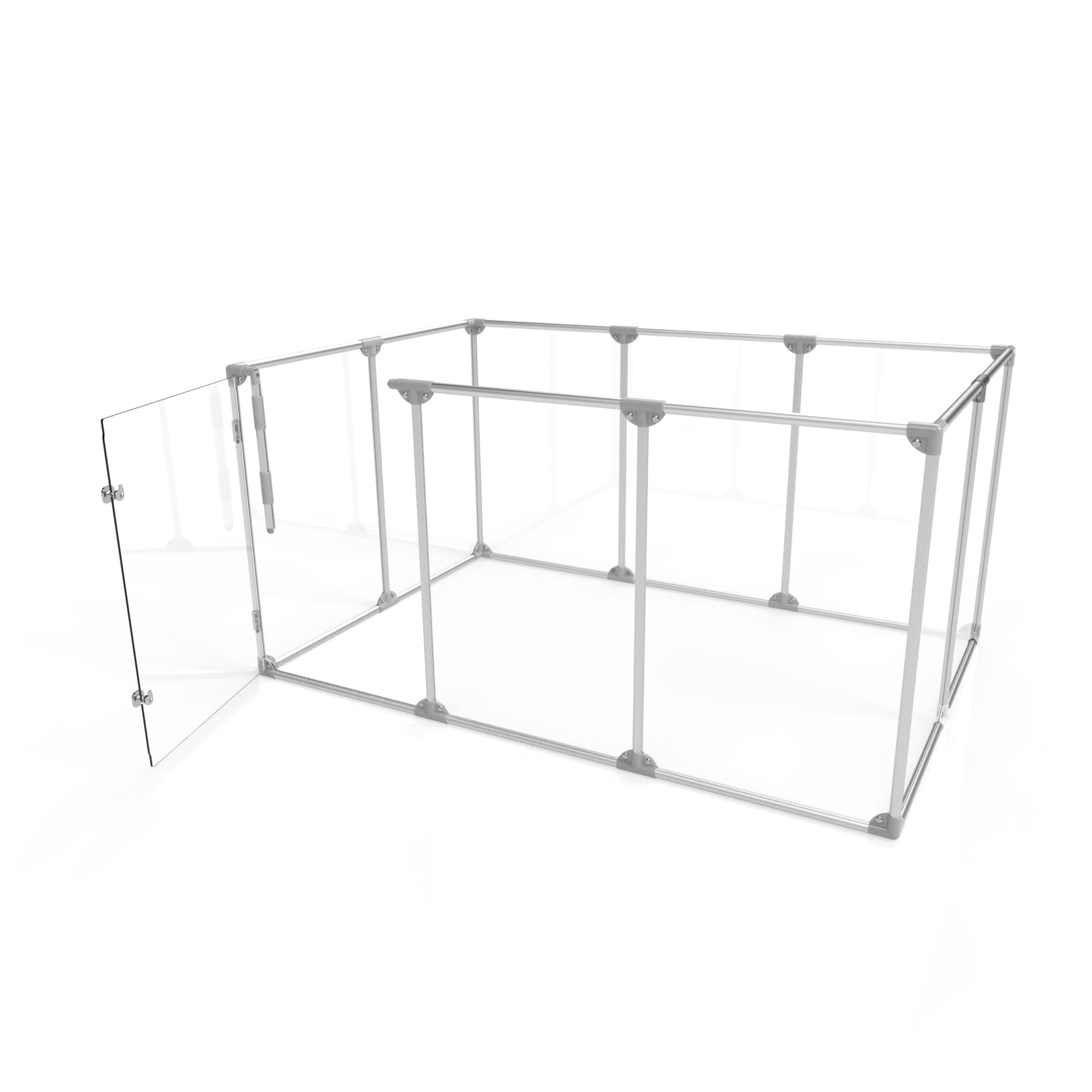 Clearly Loved Pets 36" Tall Large Lucidium Pet Pen, Silver