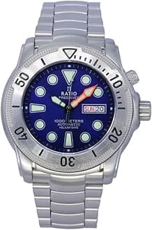 RATIOFree Diver Helium-Safe Diver Watch Sapphire Crystal Japanese Automatic Dive Watch 1000M Water Resistant Diving Watch for Men