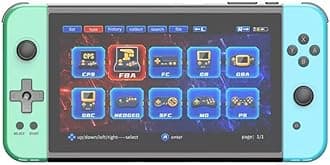 Cawevon Powkiddy X70 HD Retro Handheld Game Console 7 inch Joystick FC Arcade Simulator Two-Player Battle (64G, Green)