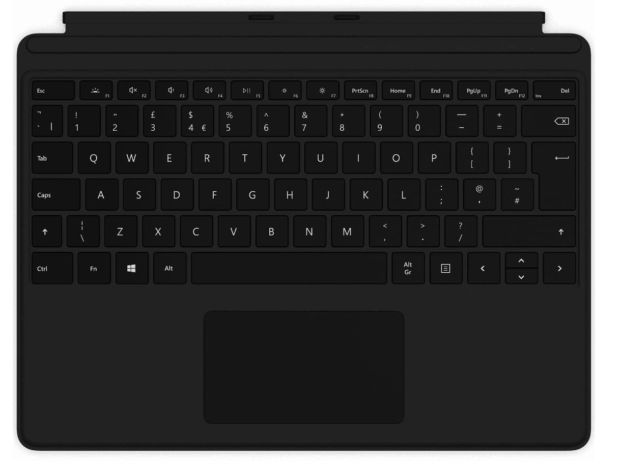 Microsoft Surface Pro X Type Keyboard - Surface Pro 9 Keyboard, Surface Pro 8 Keyboard, Compatible with Surface Pro 8, 9, X, 13" Sleek, Compact, Backlit, Strain Resistant, w Cleaning Cloth - Black