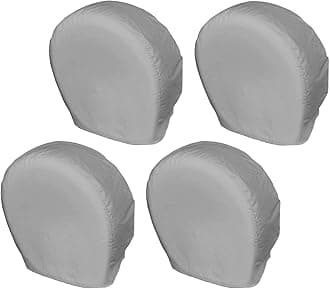 Explore Land Tire Covers 4 Pack - Tough Wheel Protector for Truck, SUV, Trailer, Camper, RV Universal Fits Tire Diameters 23-25.75 inches, Charcoal