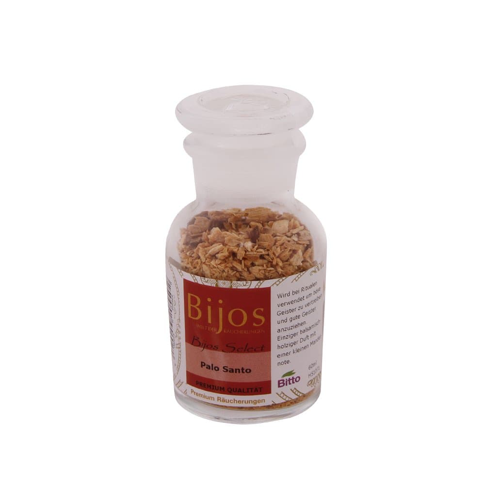 BiJos Select incense in a 60 ml little glass bottle Palo Santo PREMIUM QUALITY – creates harmony, relaxation and inner balance