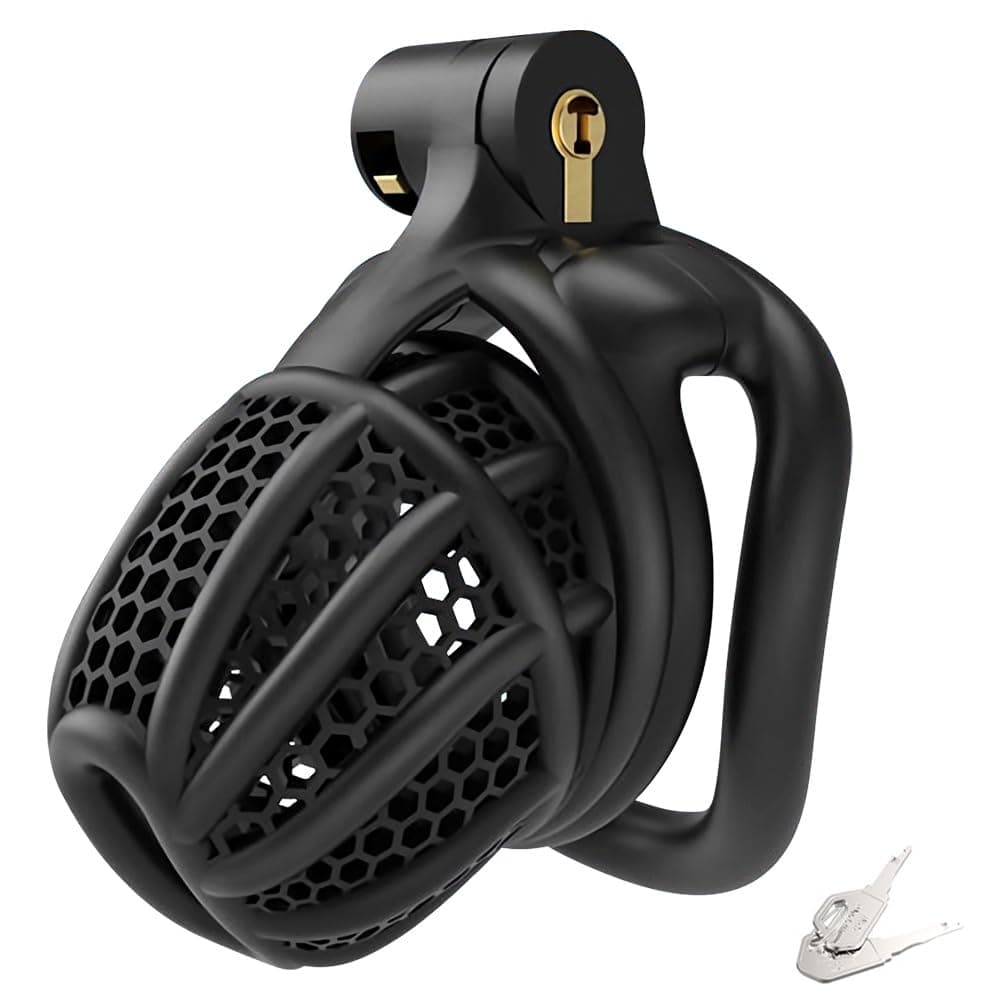 Male Chastity Device with 4 Active Sizes Rings