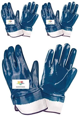 SAFEYURA® Multipurpose Nitrile Cut Proof working Gloves, Puncture resistance - Pack of -3 Pairs