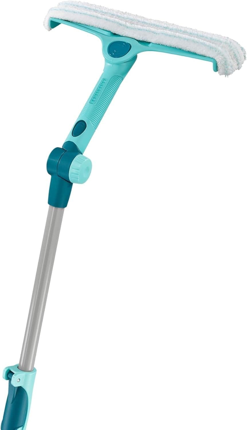 3 in 1 Telescopic Window Cleaner, Window Squeegee with Telescopic Handle 110-200 cm, Extendable Squeegee with Integrated Microfibre Cover