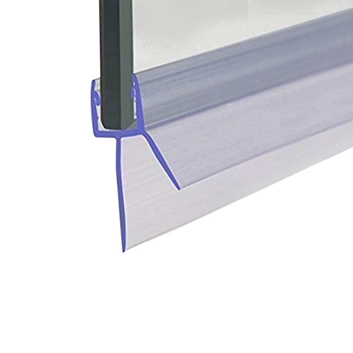 Frameless Shower Door Bottom Seal with Drip Rail 3/8" Thick Glass 27.5" Long Sweep - Glass Door Seal Strip Stop Shower Leaks