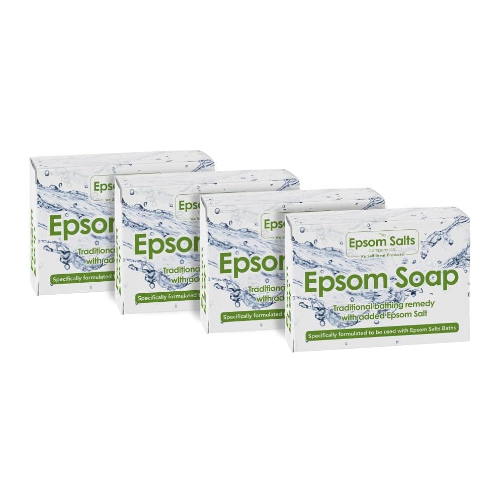 Epsom Soap Bars – Pack of 4 - Exfoliating Soap with Epsom Salt - Moisturizing and Soothing for Skin Ideal for Relaxation - Specifically formulated to be Used with Epsom Salts Baths