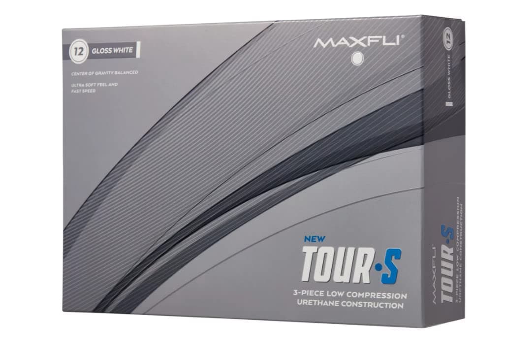 Maxfli2023 Tour S Golf Balls-12 Pack White, Center Gravity Balanced, Soft Cast Urethane, Low Compression Core, High-Speed Mantle