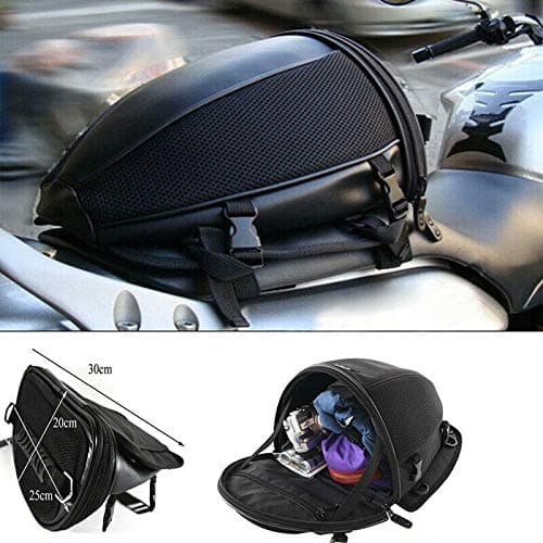 DEBBD Rear Seat Motorcycle Rear Seat Storage Bag Trunk Tail Box Black Bag 30 x 25 x 20 cm