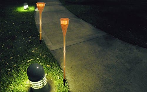 YinArts Lighting YA21-BB01 Plastic Bamboo Solar Torch Light, Set of 2
