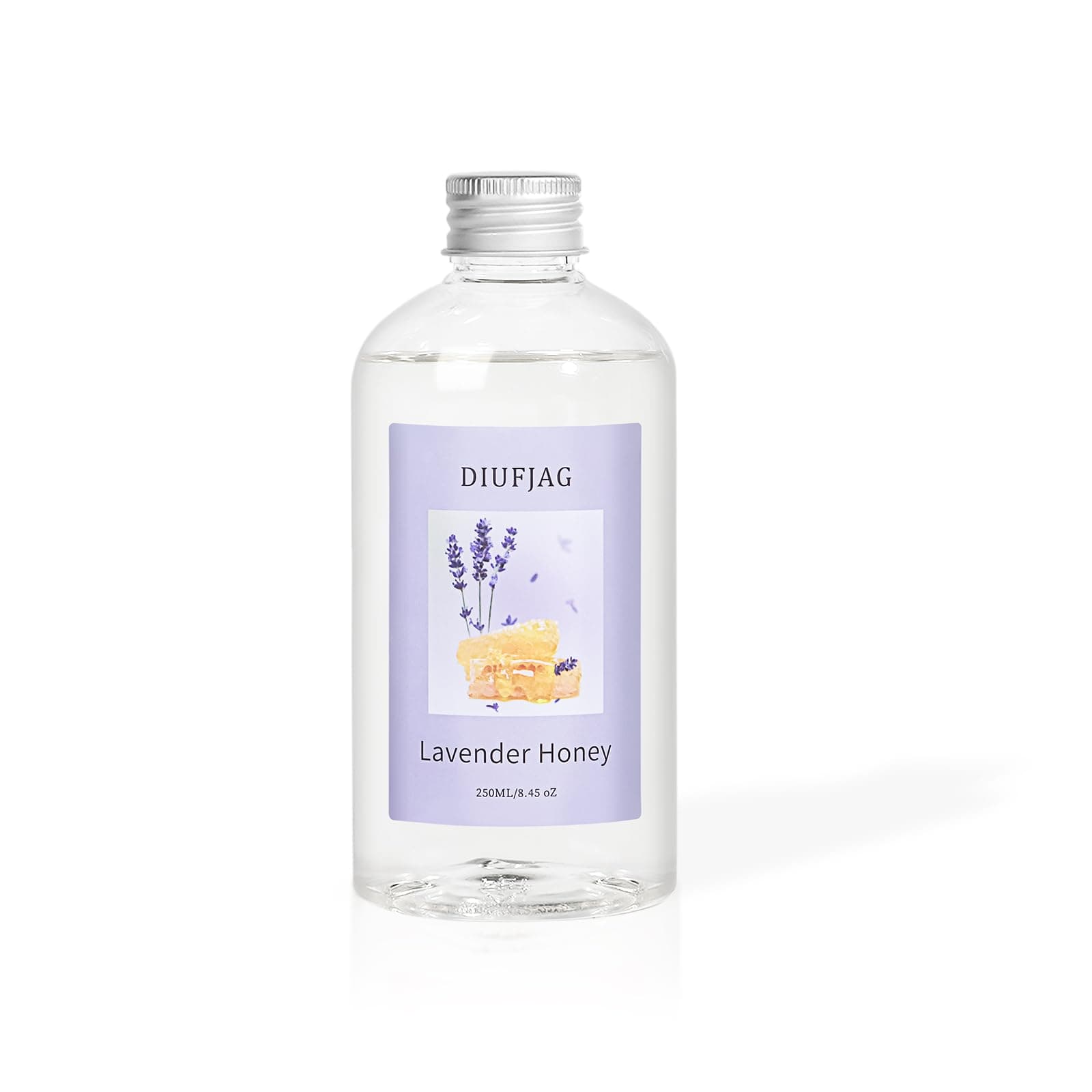 Lavender Honey Diffuser with 20 Black Fiber Sticks, 200ml (6.7 oz) Diffusers for Home Essentials Bathroom,Last up to 60 Days