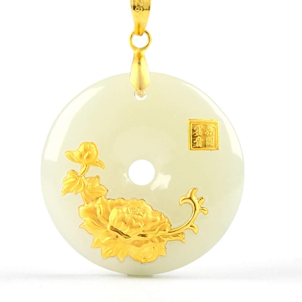 Hetian Jade Safety Button Pendant Jade Ping an Kou Necklace Lovers Lucky Amulet Jewelry Wholesale Chinese Fine Jewelry