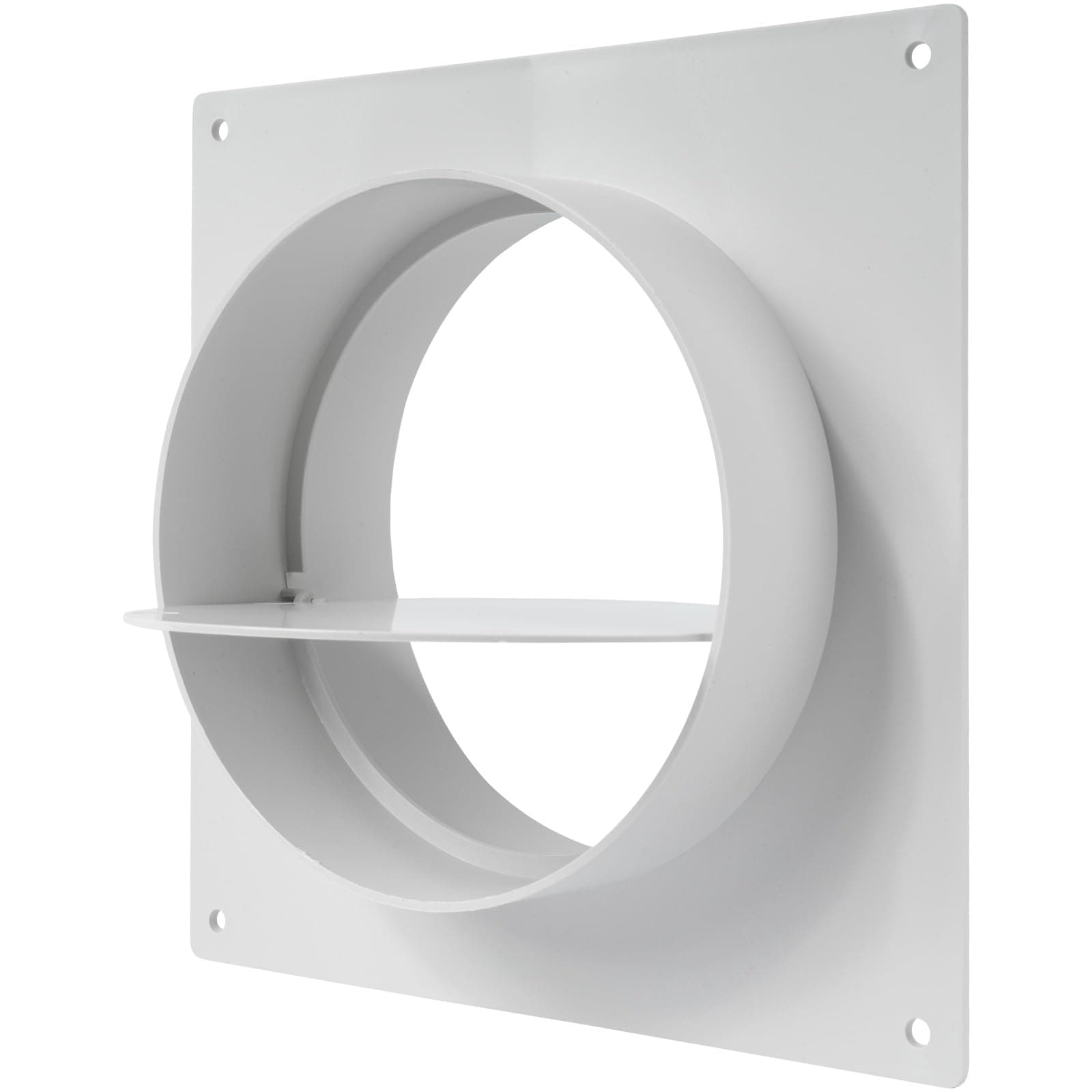 Vent Systems 5" inch Air Vent Duct Connector Flange Straight Ventilation Pipe Plastic Ducting Connector Plate For Cooling Heating Ventilation System HVAC 5" inch With Valve