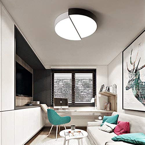 Creative Ceiling Light Fixture, CraftThink Flush Mount Chandelier Acrylic Lampshade Pendant Ceiling lamp for Dining Bedroom Living Room Restaurant,Black White Color, White Light Source