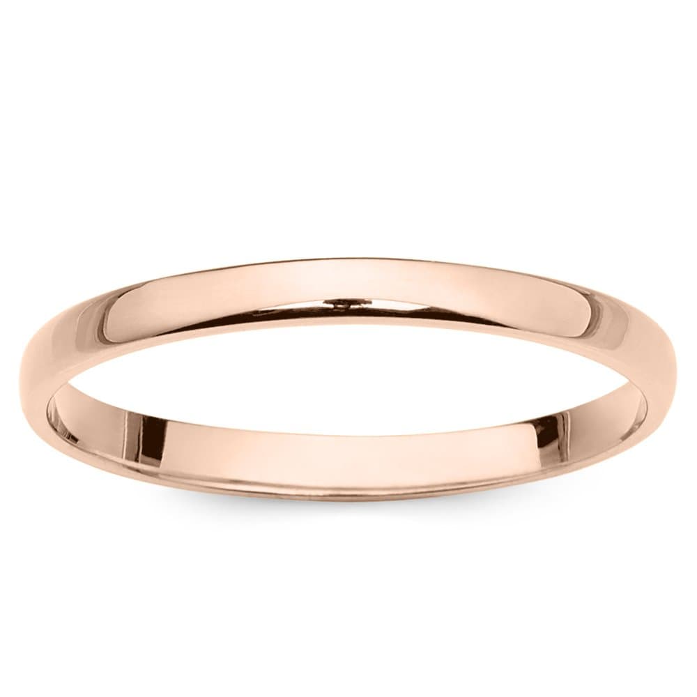 10k Rose Gold 2mm Light Comfort Fit Plain Wedding Band